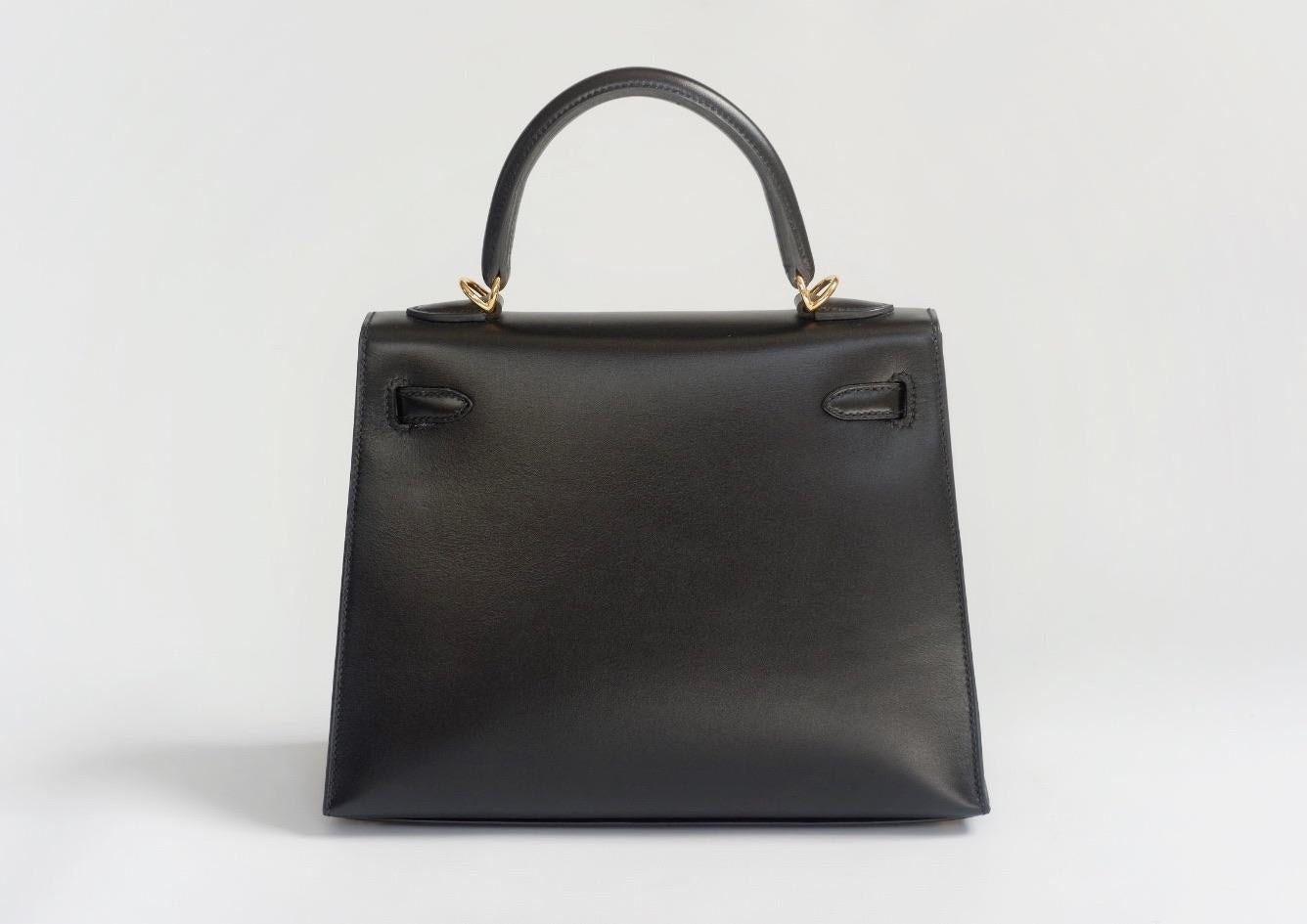Hermes Kelly 28cm Black Sellier  In New Condition For Sale In Sheffield, GB