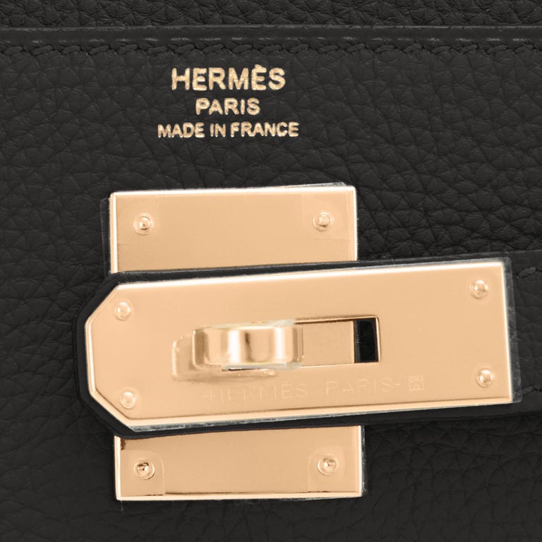 Hermes Kelly 28cm Black Togo Gold Shoulder Bag Z Stamp, 2021 6