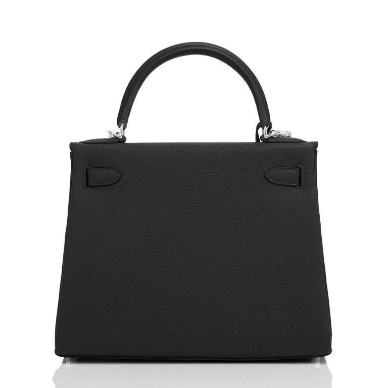 Hermes Kelly 28cm Black Togo Palladium Shoulder Bag NEW IN BOX For Sale 1