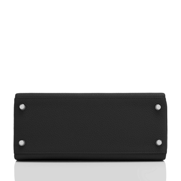 Hermes Kelly 28cm Black Togo Palladium Shoulder Bag NEW IN BOX For Sale 4