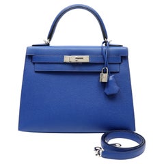 Hermes Kelly 28cm Bleu Cobalt