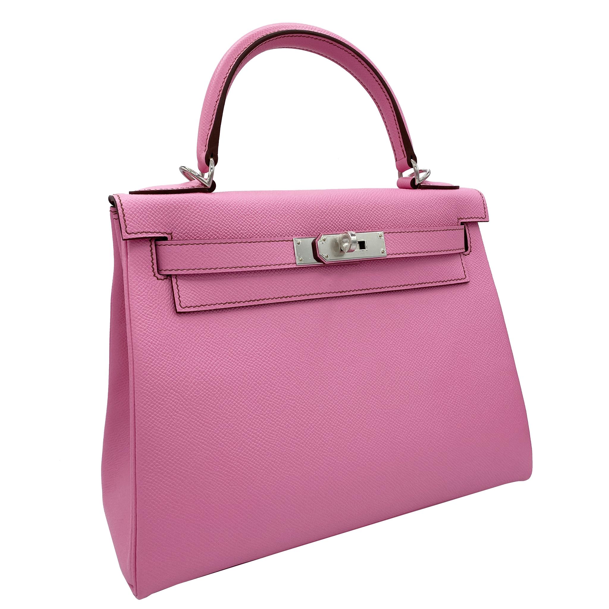 Women's or Men's Hermès Kelly 28cm Bubblegum Epsom Leather Palladium Hardware