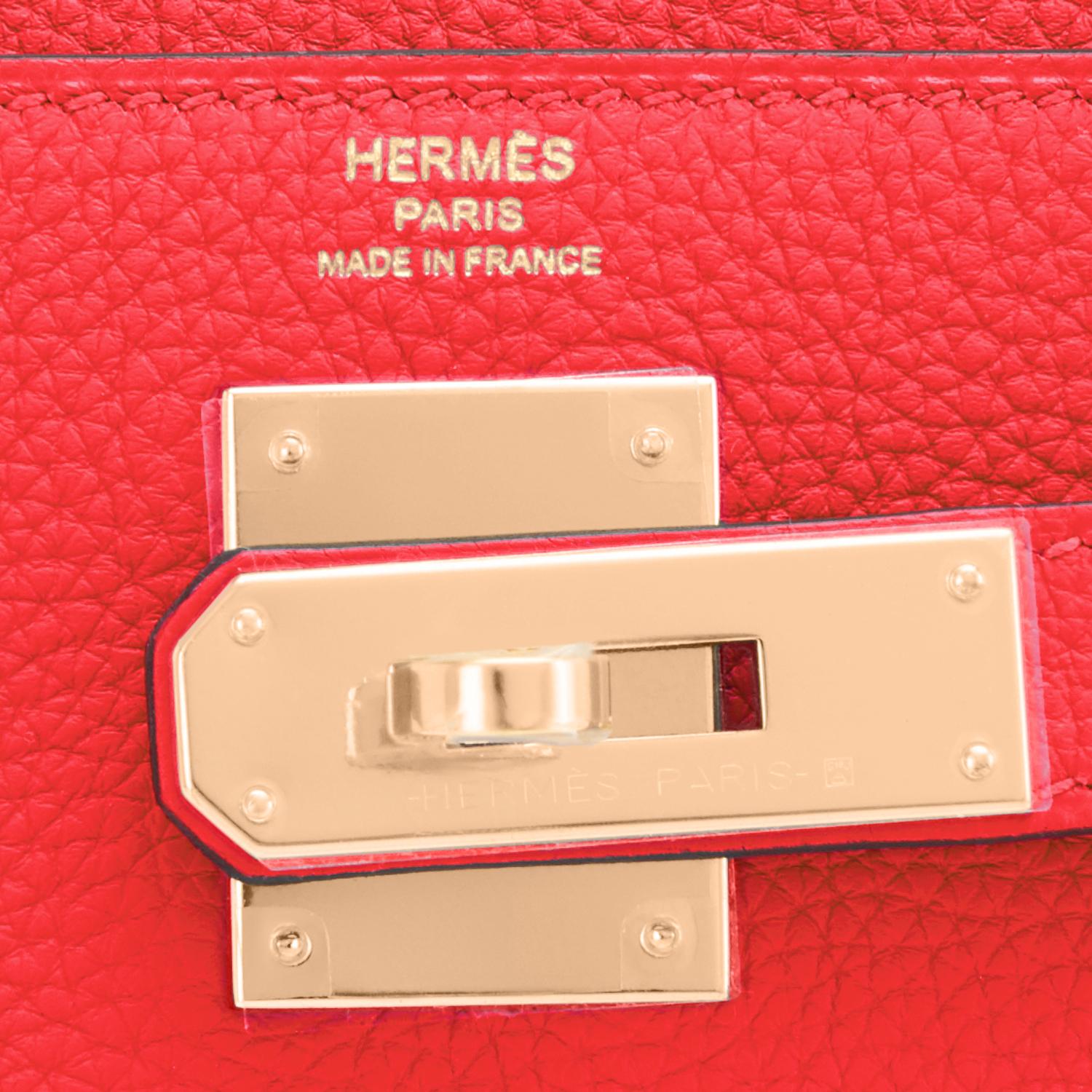 Hermes Kelly 28cm Capucine Red Orange Togo Gold Shoulder Bag Y Stamp, 2020  5
