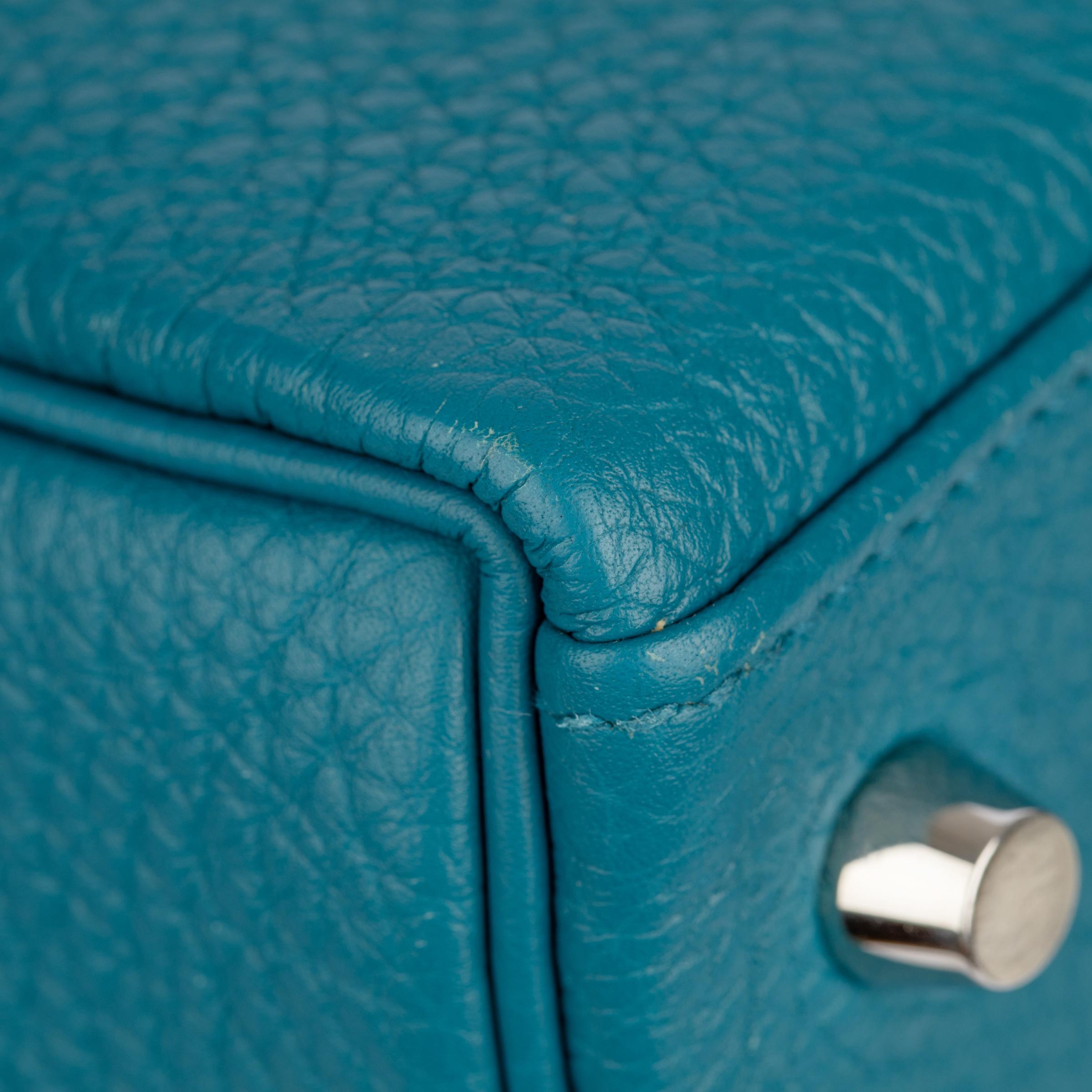 Hermes Kelly 28cm Cobalt Togo Leather Palladium Hardware For Sale 9
