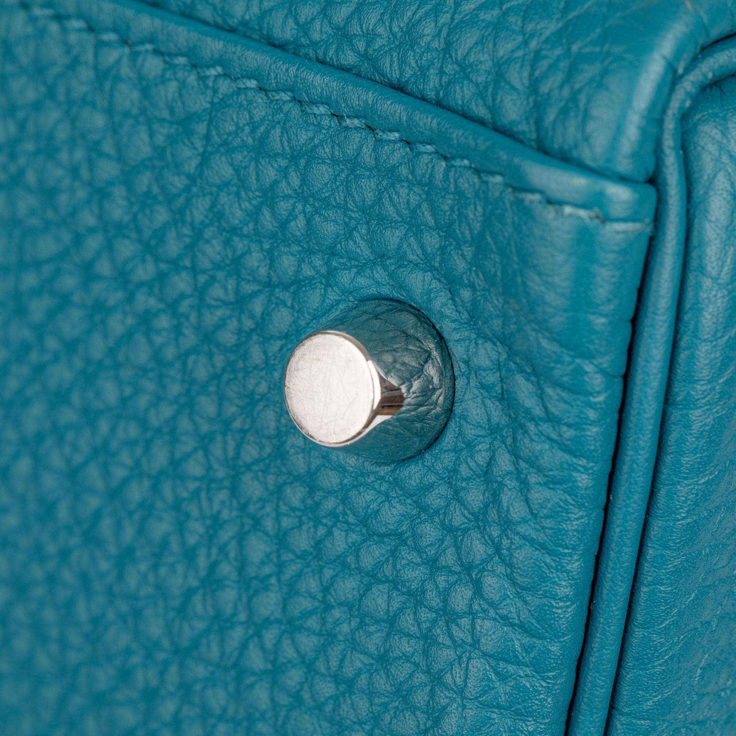 Hermes Kelly 28cm Cobalt Togo Leather Palladium Hardware For Sale 10
