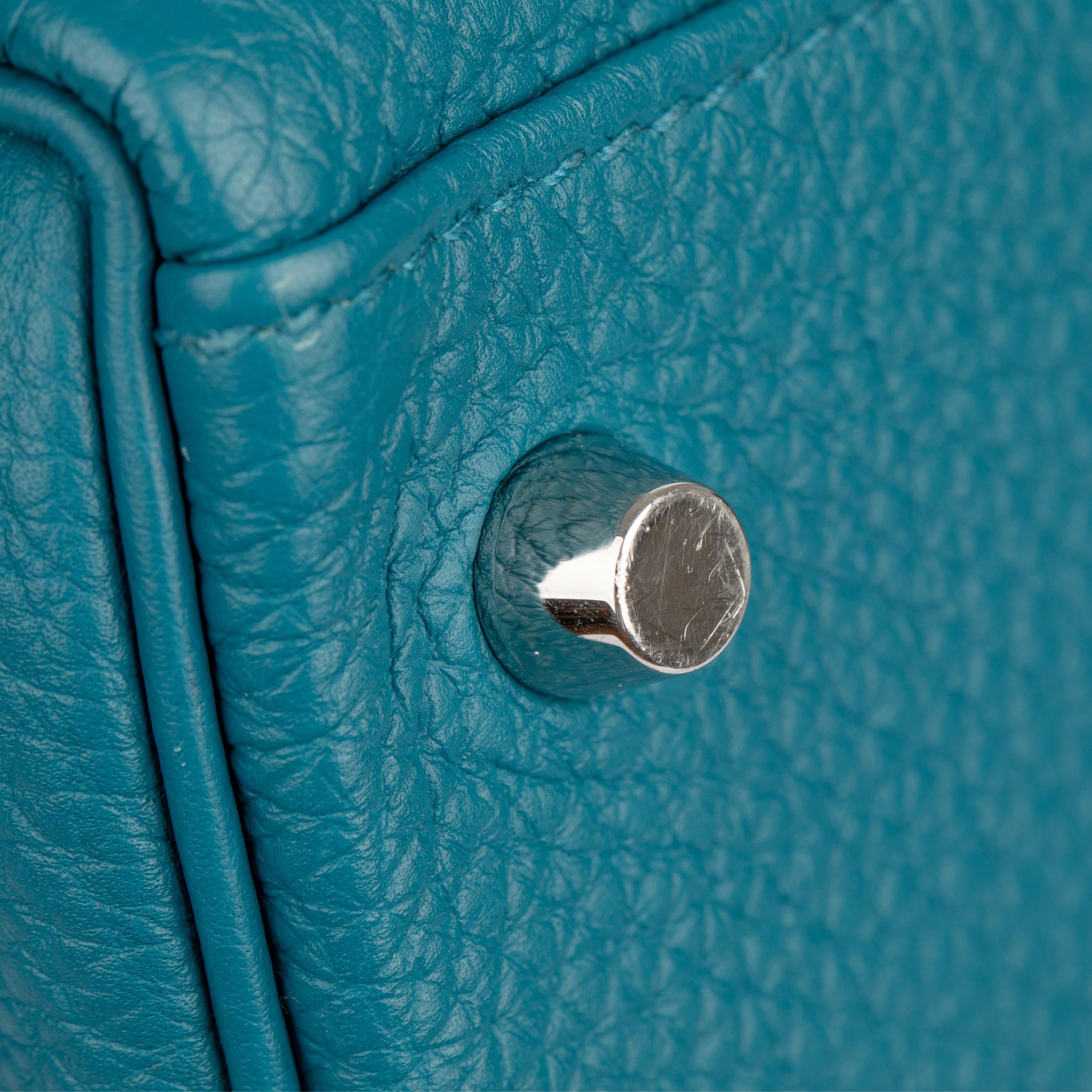 Hermes Kelly 28cm Cobalt Togo Leather Palladium Hardware For Sale 12