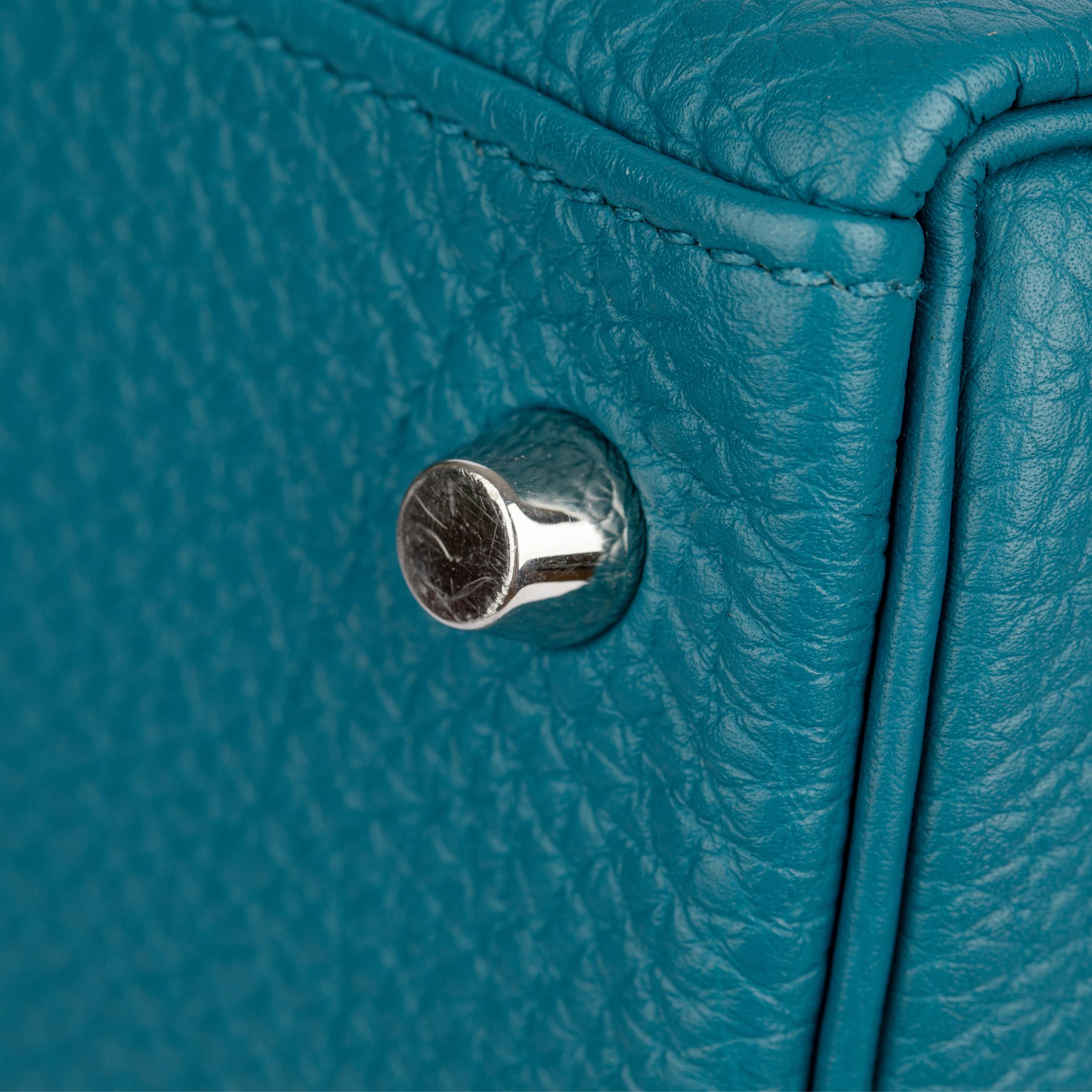 Hermes Kelly 28cm Cobalt Togo Leather Palladium Hardware For Sale 13