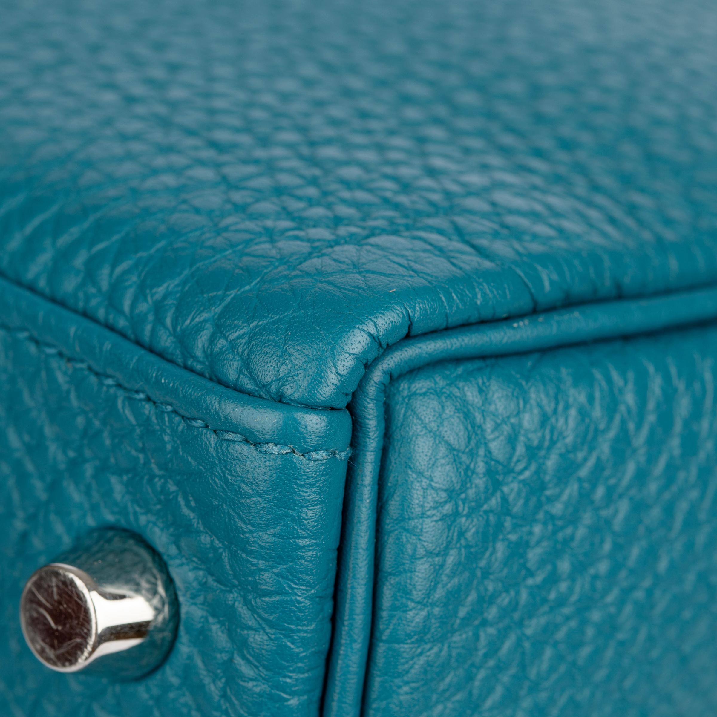 Hermes Kelly 28cm Cobalt Togo Leather Palladium Hardware For Sale 14