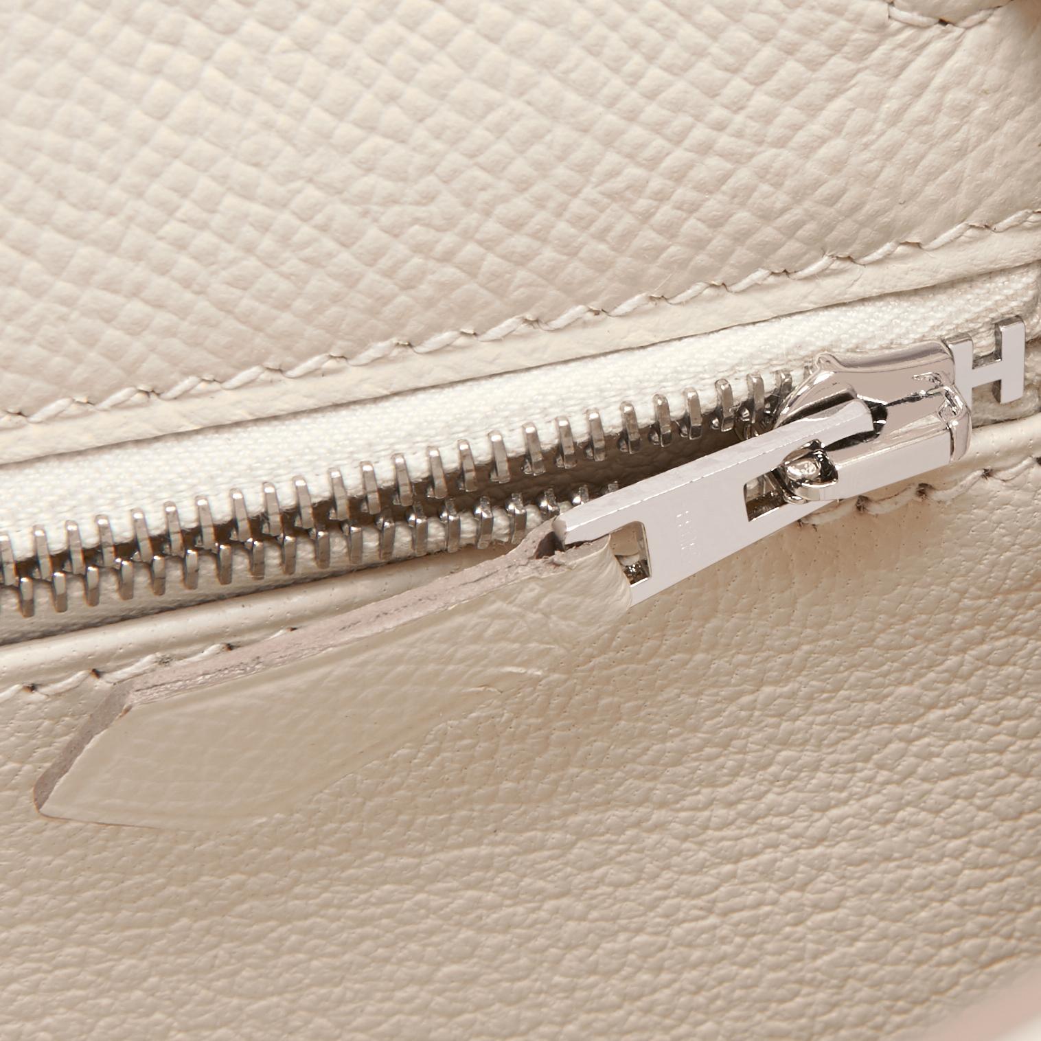 Hermès Kelly 28cm Craie „Chalk“ Off White Epsom Sellier Tasche mit U-Stempel, 2022 im Angebot 3