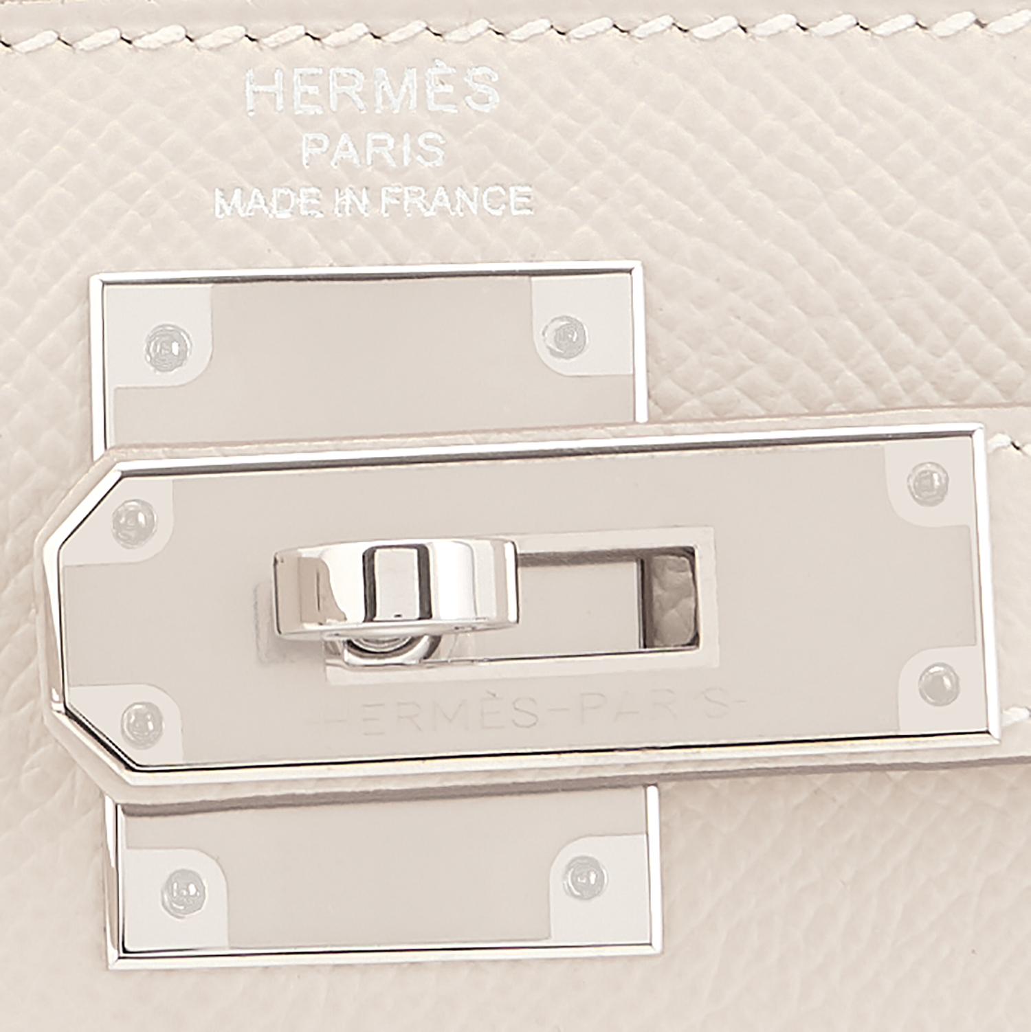 Hermès Kelly 28cm Craie „Chalk“ Off White Epsom Sellier Tasche mit U-Stempel, 2022 im Angebot 4