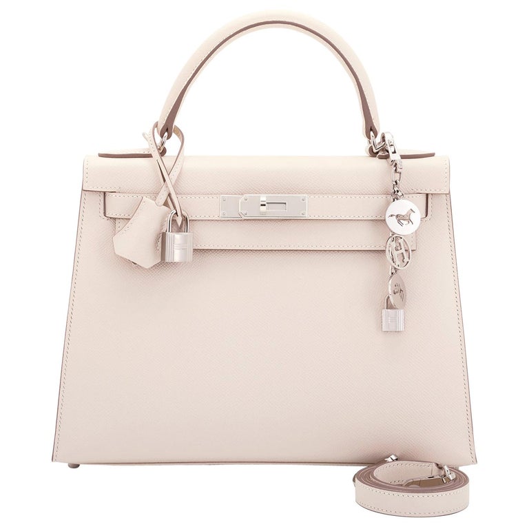 Hermes Craie Kelly 20cm Mini Off White Limited Edition VIP Shoulder Bag