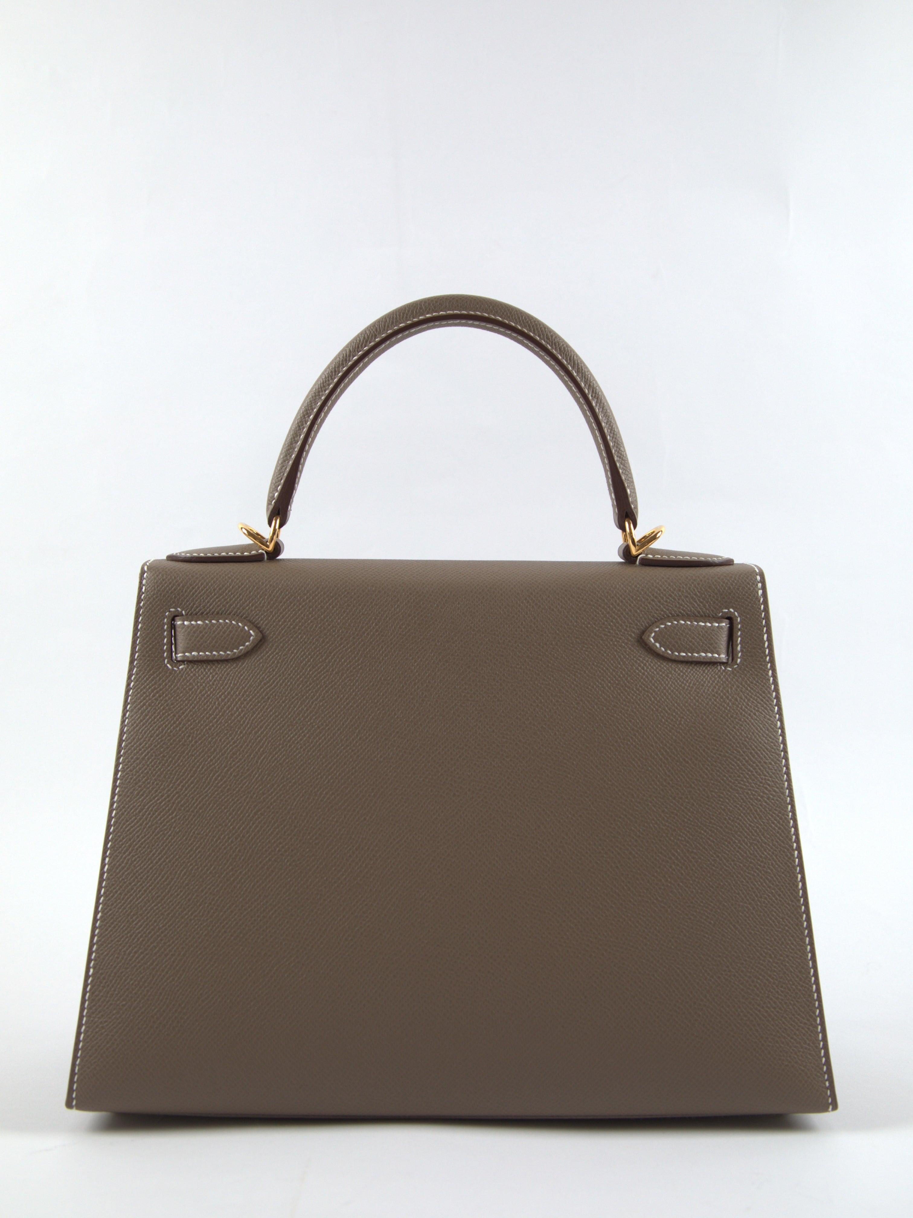 HERMÈS KELLY 28CM ETOUPE Epsom Leather with Gold Hardware 1