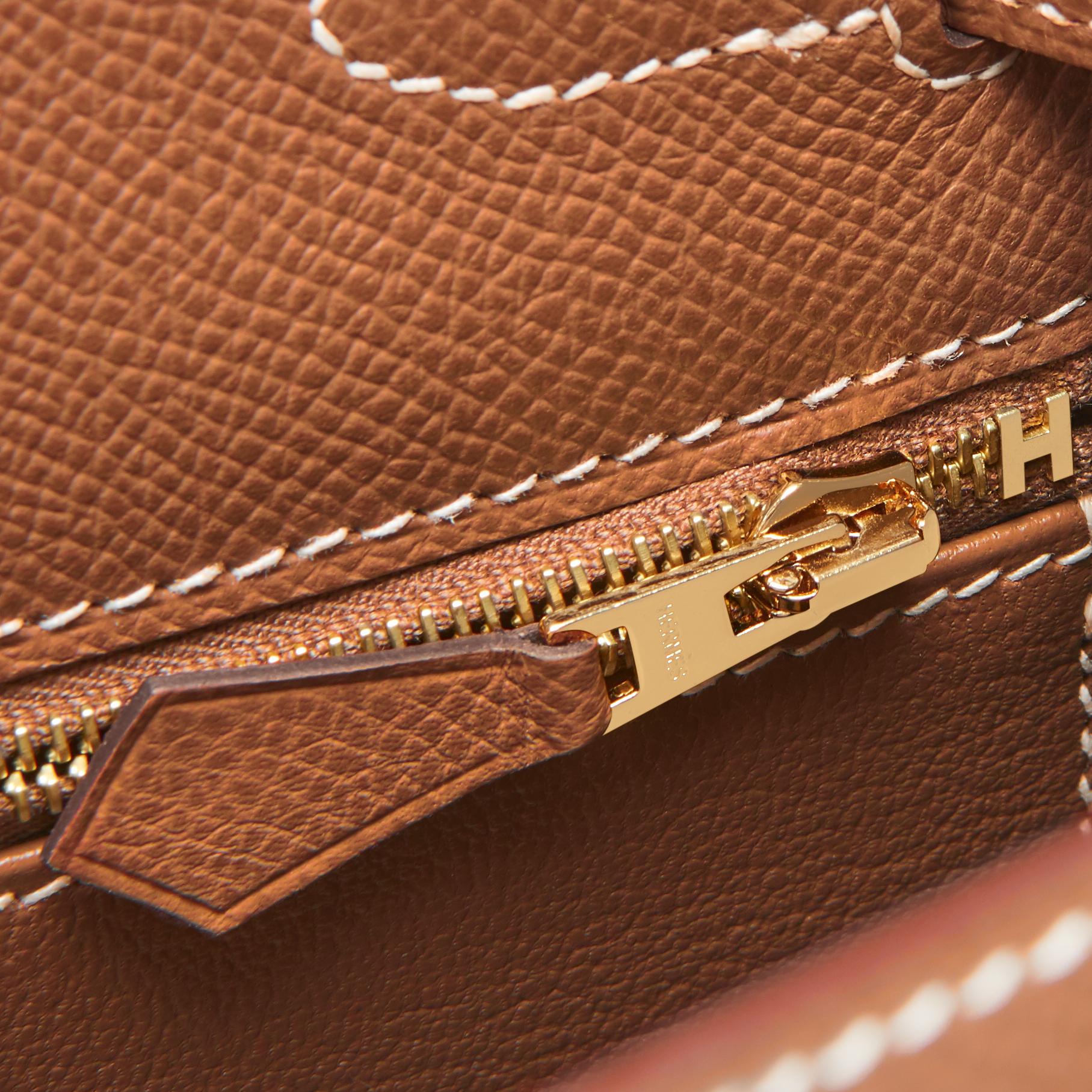 Hermes Kelly 28cm Gold Camel Tan Epsom Sellier Shoulder Bag Z Stamp:: 2021 5