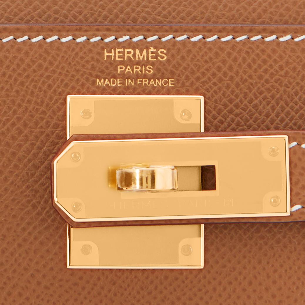 Hermes Kelly 28cm Gold Camel Tan Epsom Sellier Shoulder Bag Z Stamp:: 2021 6