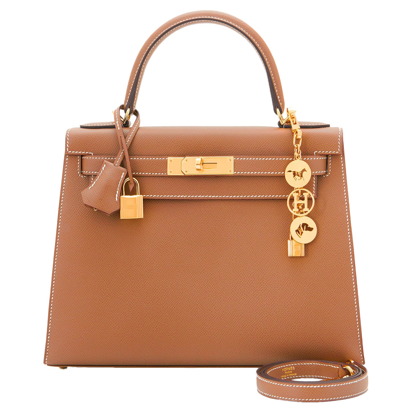 Hermes Kelly 28cm Gold Camel Tan Epsom Sellier Shoulder Bag Z Stamp:: 2021