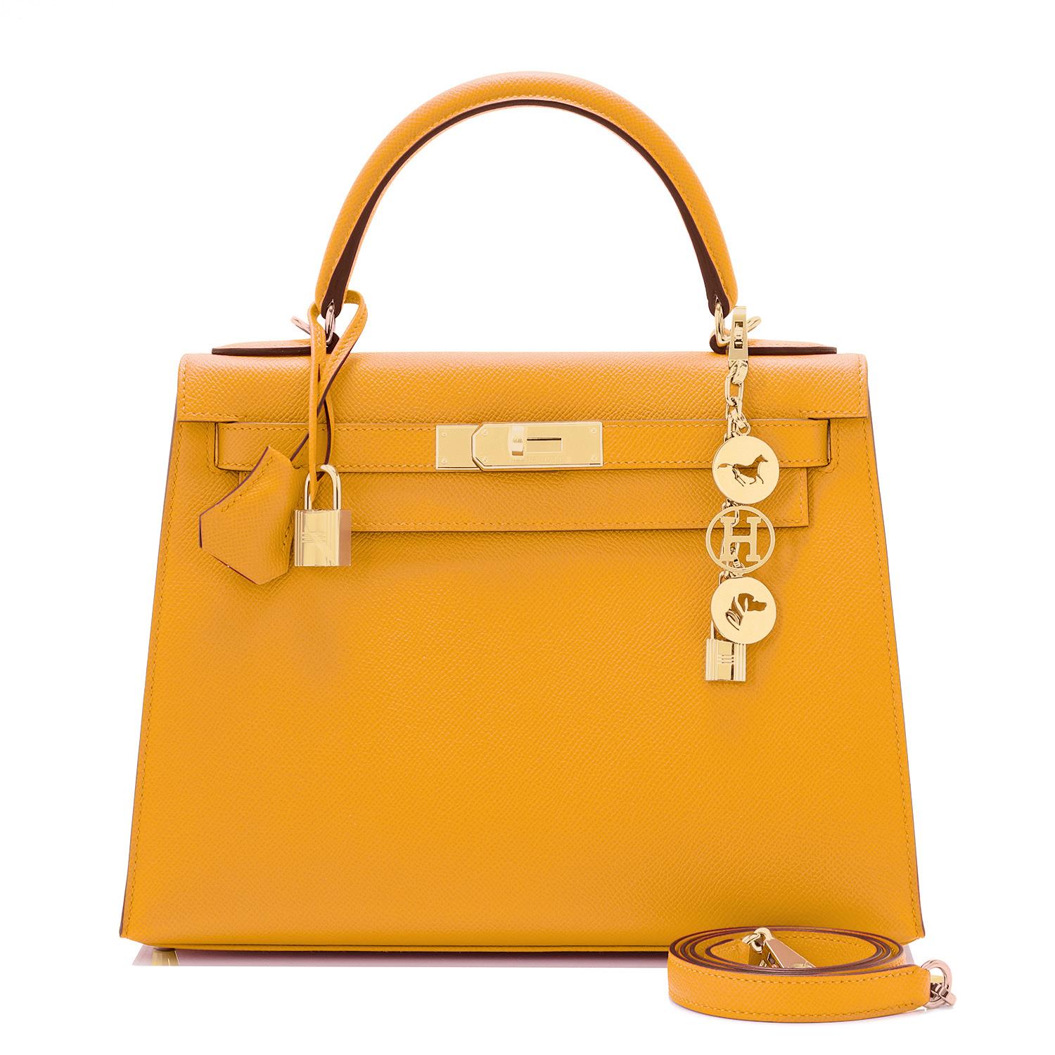 Hermes Kelly 28cm Jaune Ambre Epsom Gold Sellier Shoulder Bag Y Stamp, 2020 In New Condition In New York, NY