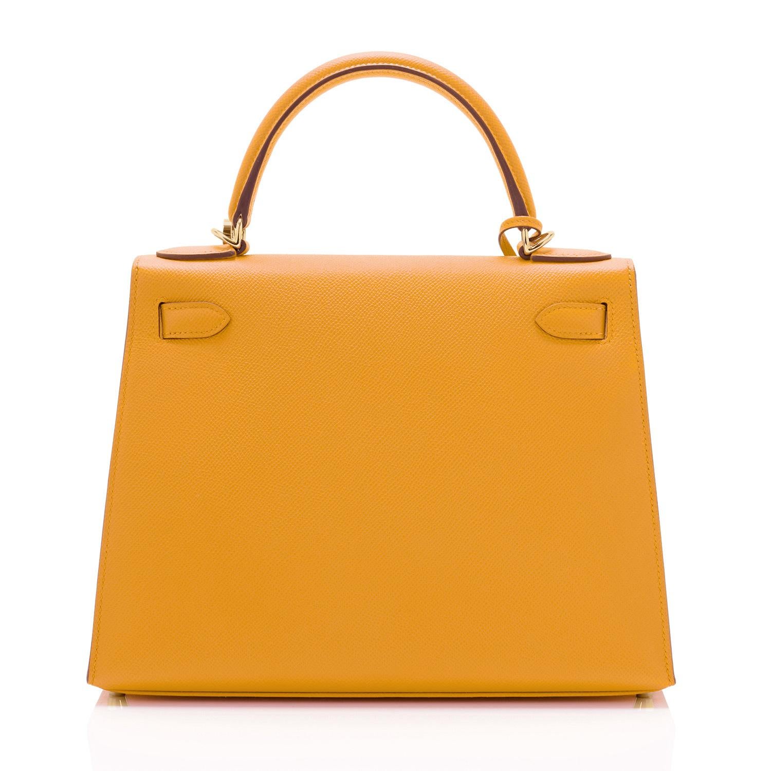 Hermes Kelly 28cm Jaune Ambre Epsom Gold Sellier Shoulder Bag Y Stamp, 2020 2