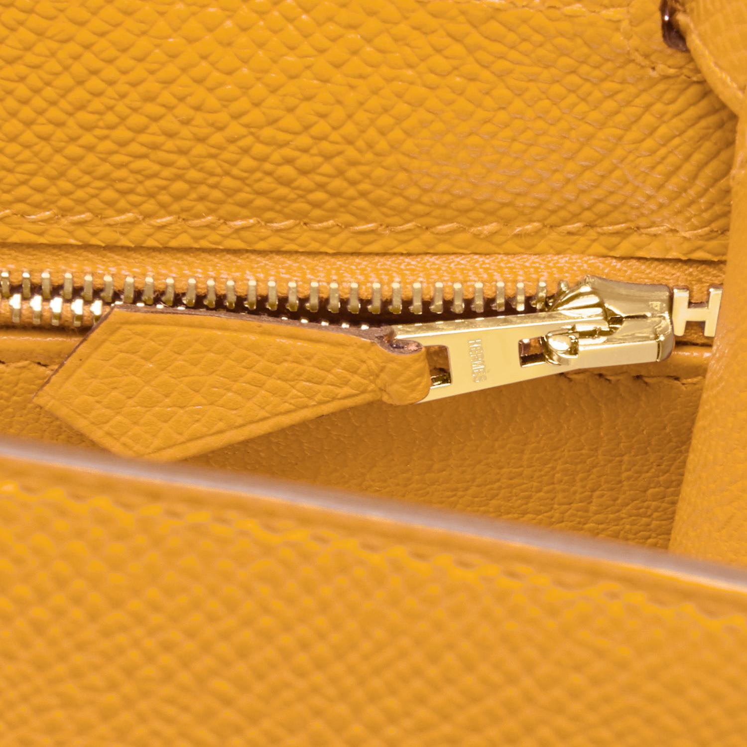 Hermes Kelly 28cm Jaune Ambre Epsom Gold Sellier Shoulder Bag Y Stamp, 2020 5