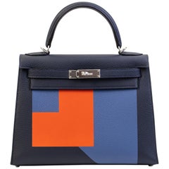 Hermes Kelly 28cm "Letter L" Epsom leather with Silver