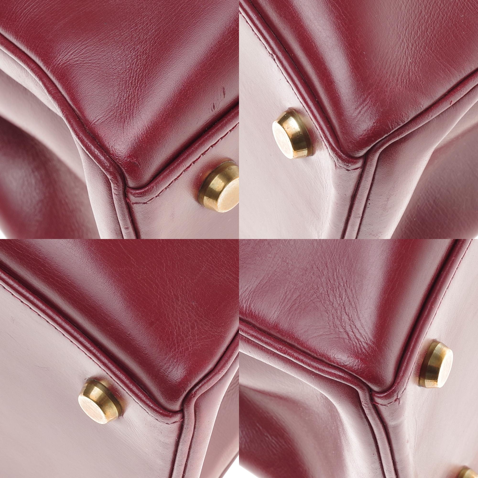 Hermès Kelly 28cm retourné handbag in burgundy calfskin Gold hardware 5
