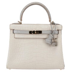 Hermes Kelly 28cm Retourne Special Order Beton Matte Alligator
