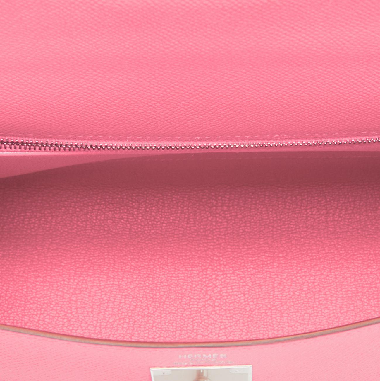 Hermes Kelly 28cm Rose Confetti Pink Sellier Shoulder Bag NEW IN BOX 2
