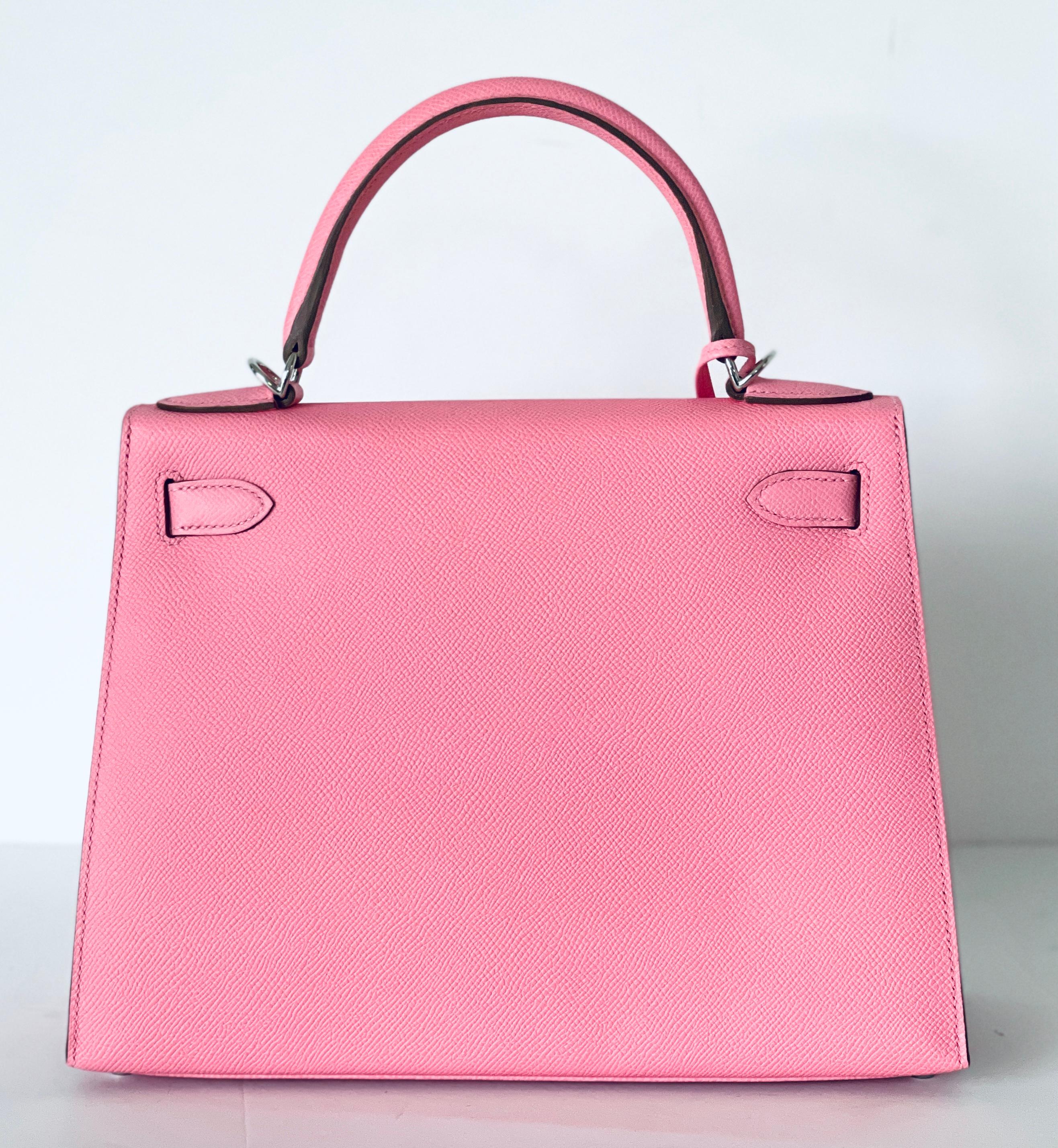 Hermes Kelly 28cm Rose Confetti Pink Sellier Shoulder Bag Y Stamp, 2020 In New Condition In West Chester, PA