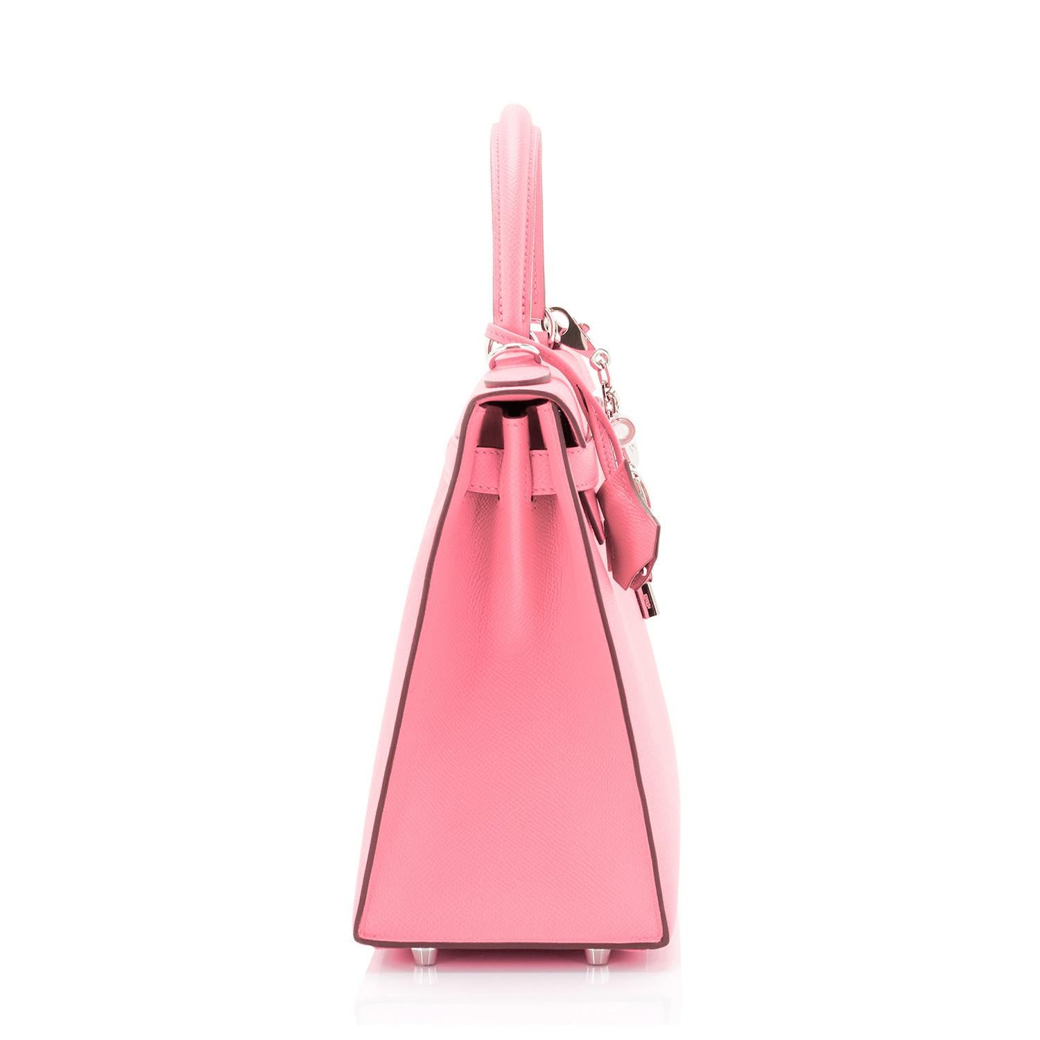 Hermes Kelly 28cm Rose Confetti Pink Sellier Shoulder Bag Y Stamp, 2020 In New Condition In New York, NY