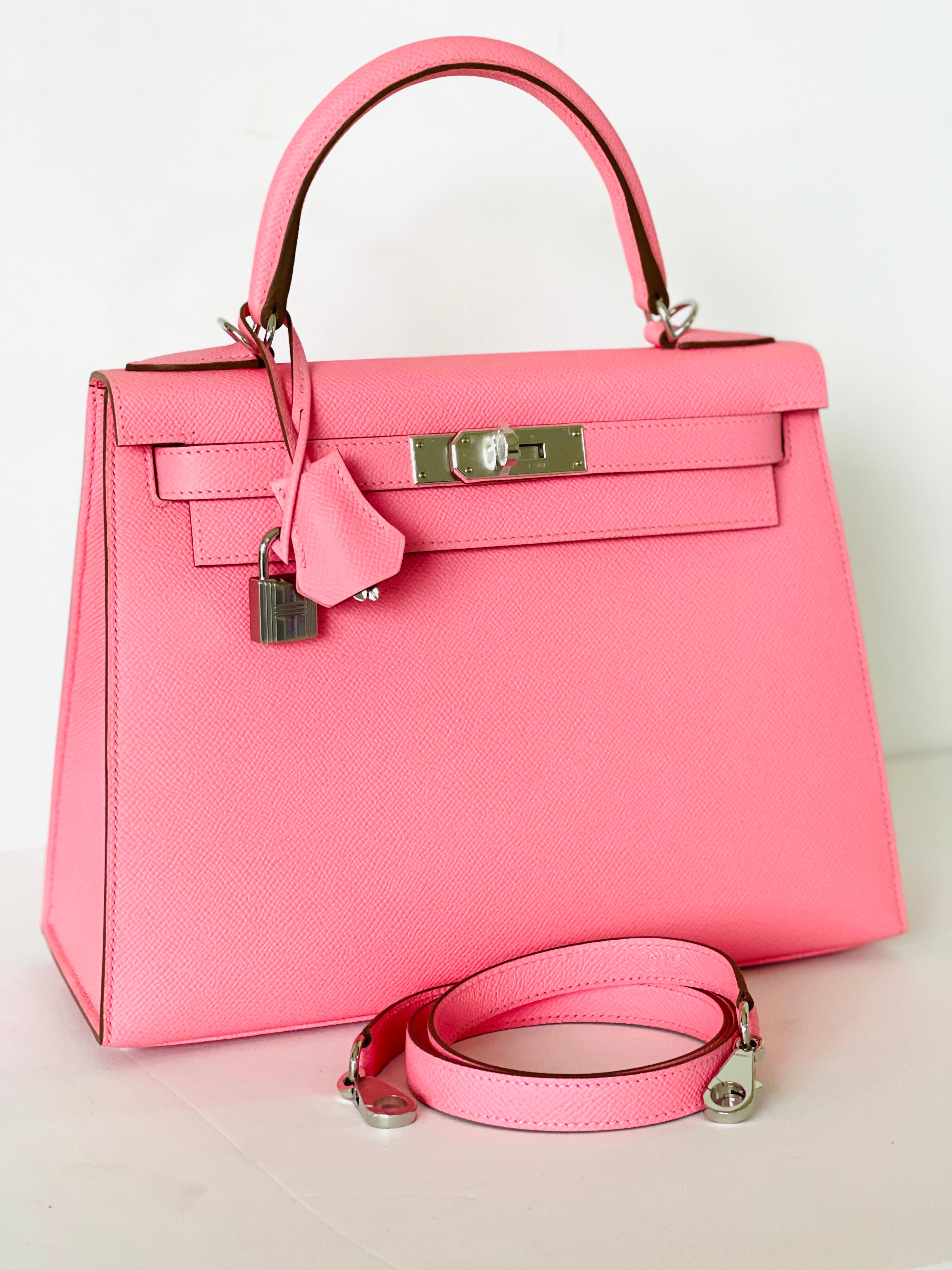 Hermes Kelly 28cm Rose Confetti Pink Sellier Shoulder Bag Y Stamp, 2020 3