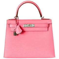 Hermès - Sac Kelly 28cm Rose Confetti Rose Sellier:: à bandoulière:: Estampillé Y:: 2020