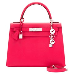 Hermes Kelly 28cm Rose Extreme Epsom Rosa Sellier Tasche D Stempel:: 2019