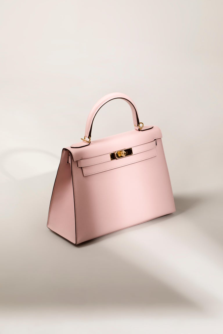 Hermes Kelly 28cm Rose Sakura Tadelakt Leather Gold Hardware For Sale ...