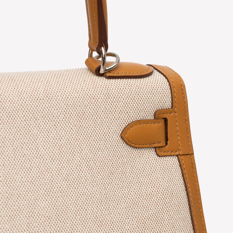 Hermès Kelly Limited Edition 28 Sesame Toile Palladium Hardware PHW — The  French Hunter
