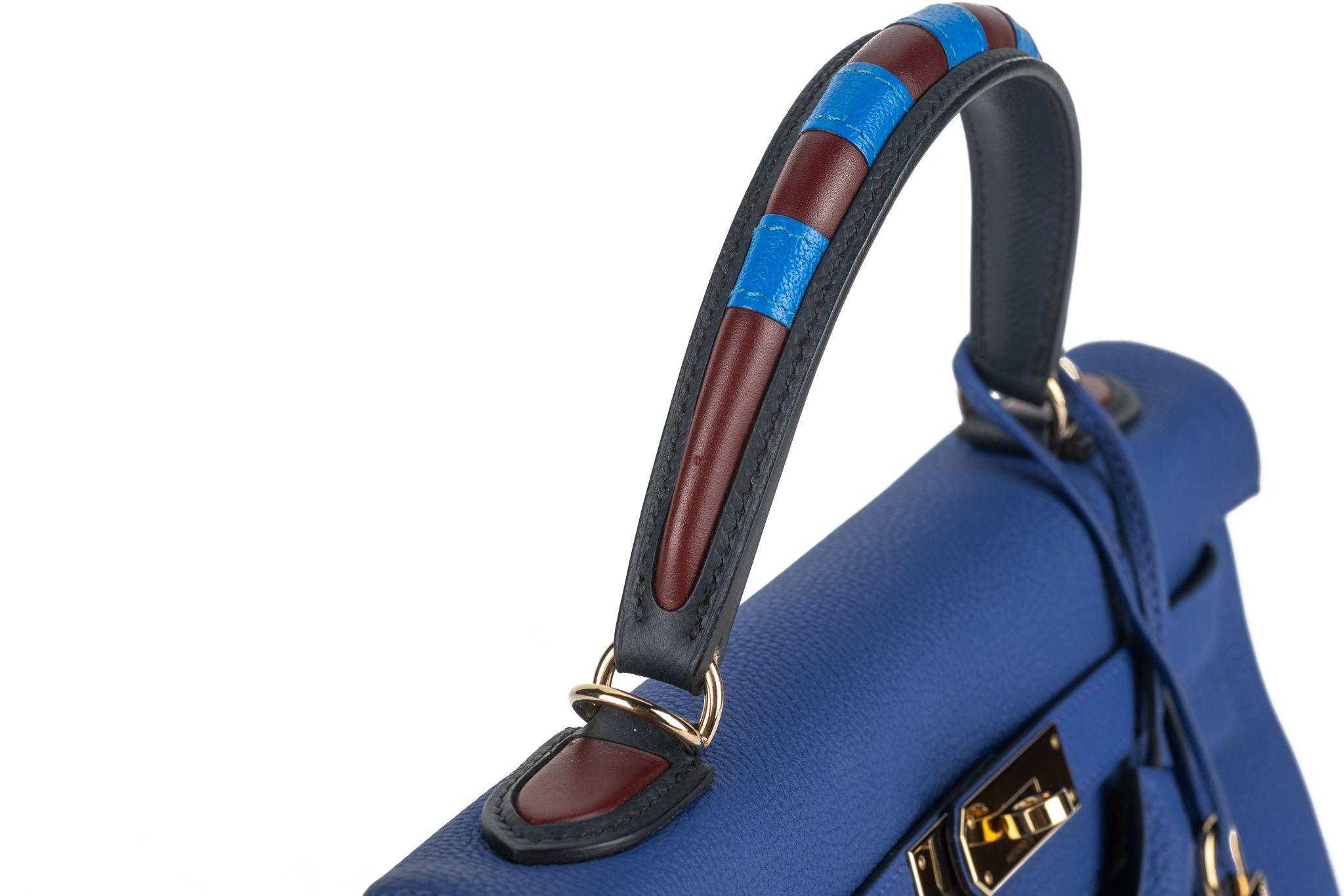 Hermès Kelly 32 Au Trot Electric Blue For Sale 6
