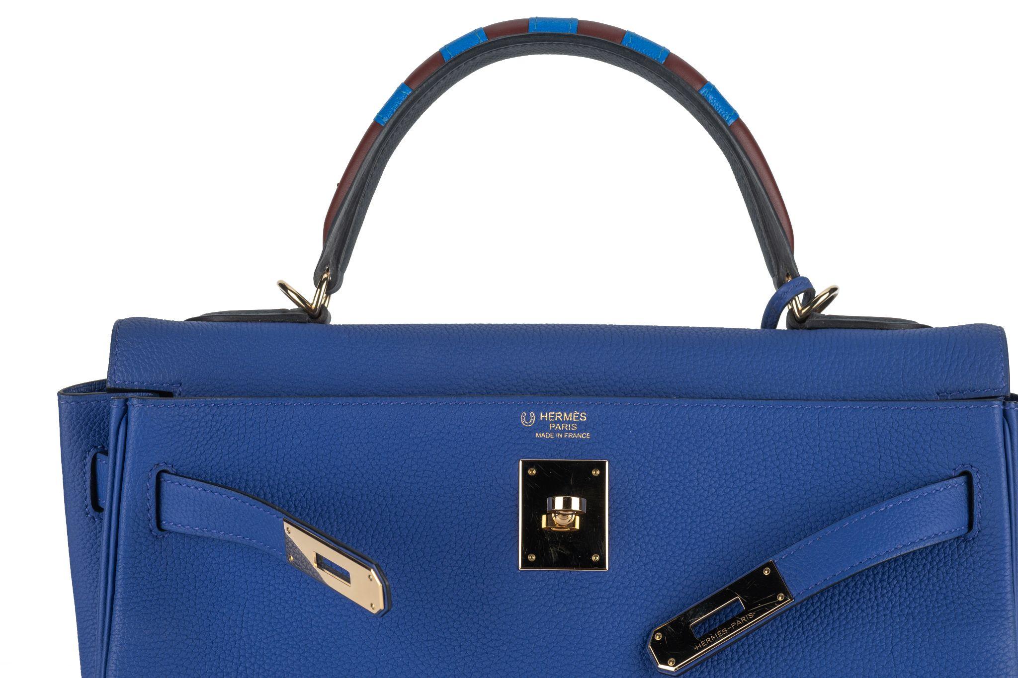 Hermès Kelly 32 Au Trot Electric Blue For Sale 7