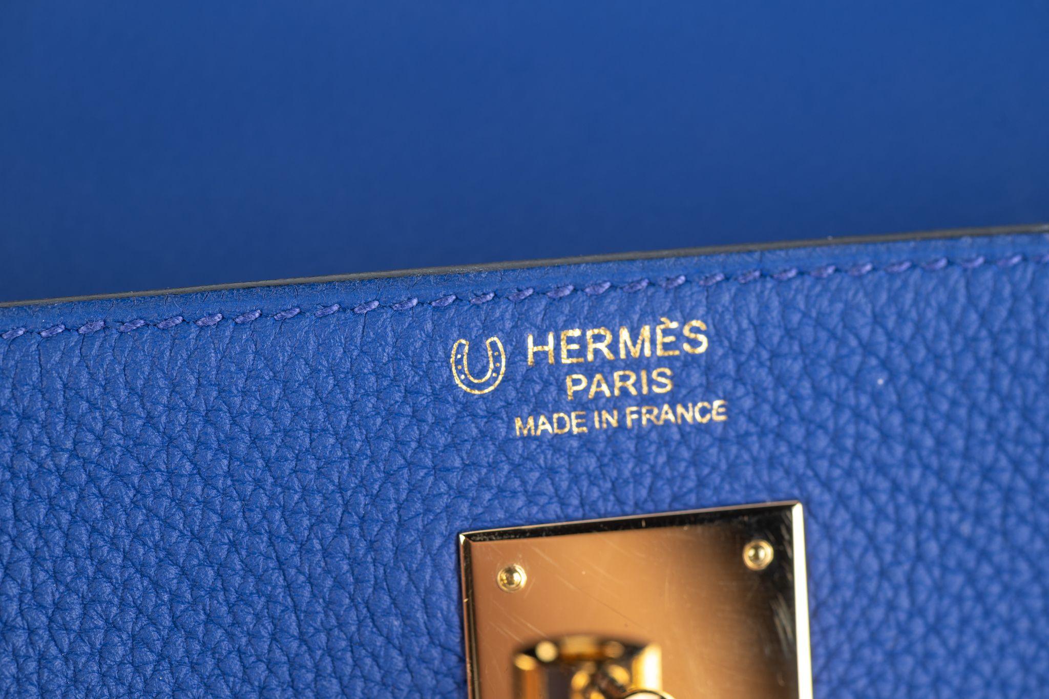 Hermès Kelly 32 Au Trot Electric Blue For Sale 8