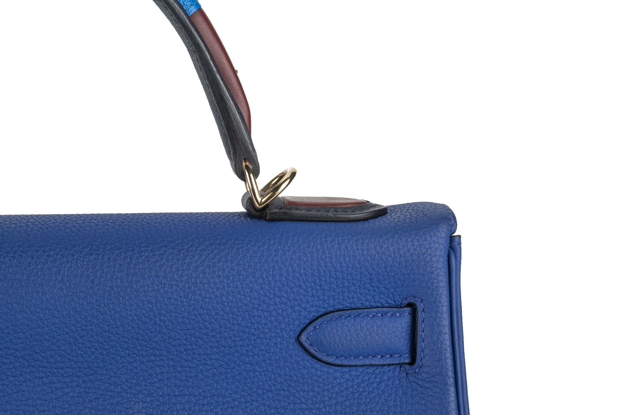 Hermès Kelly 32 Au Trot Electric Blue For Sale 9