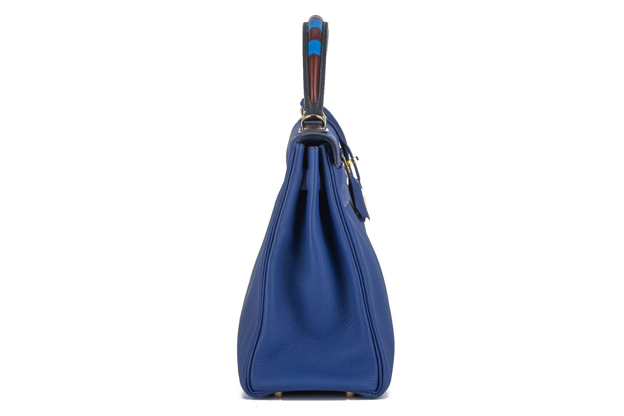 Hermès Kelly 32 Au Trot Electric Blue For Sale 1