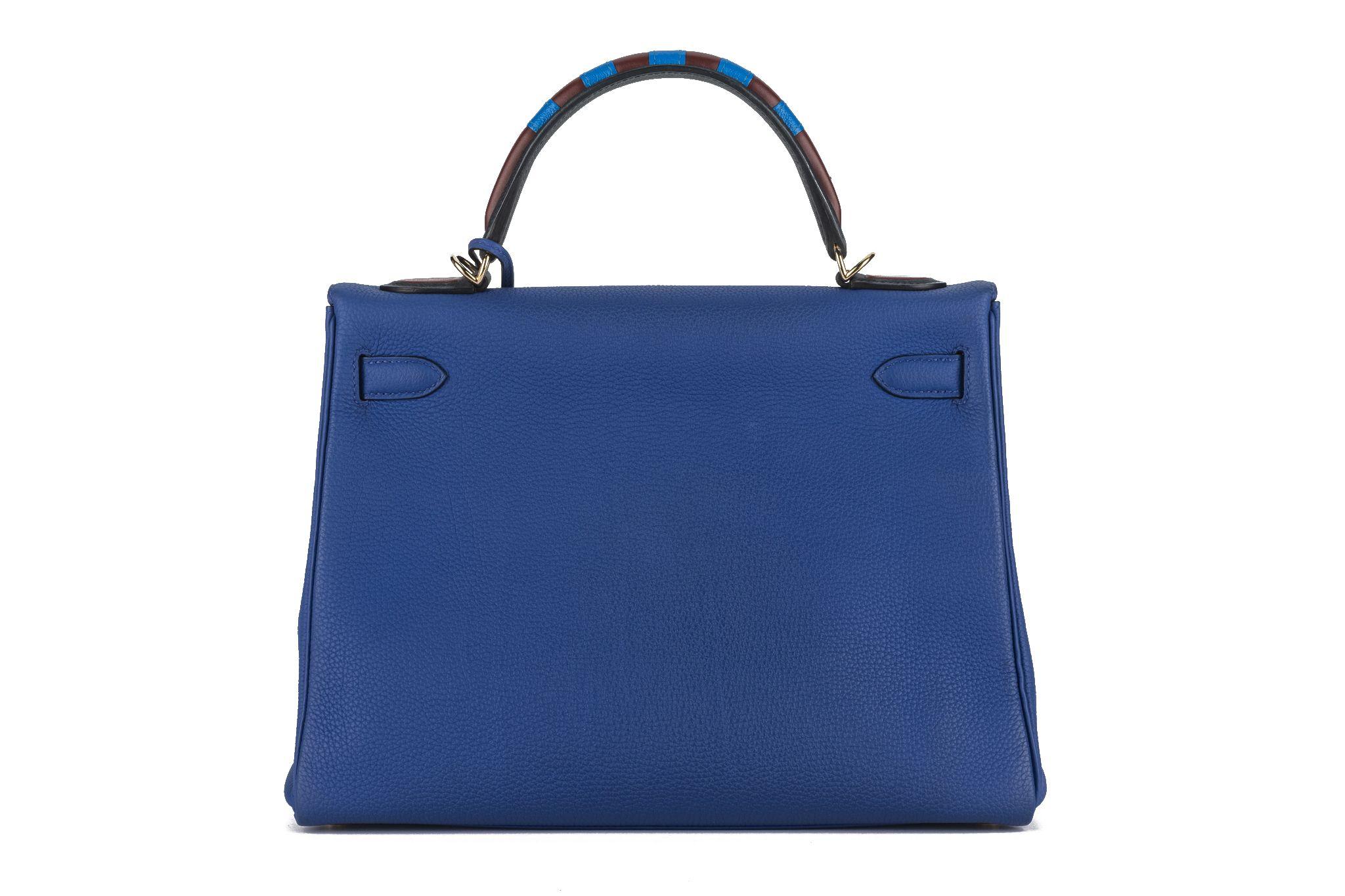 Hermès Kelly 32 Au Trot Electric Blue For Sale 2