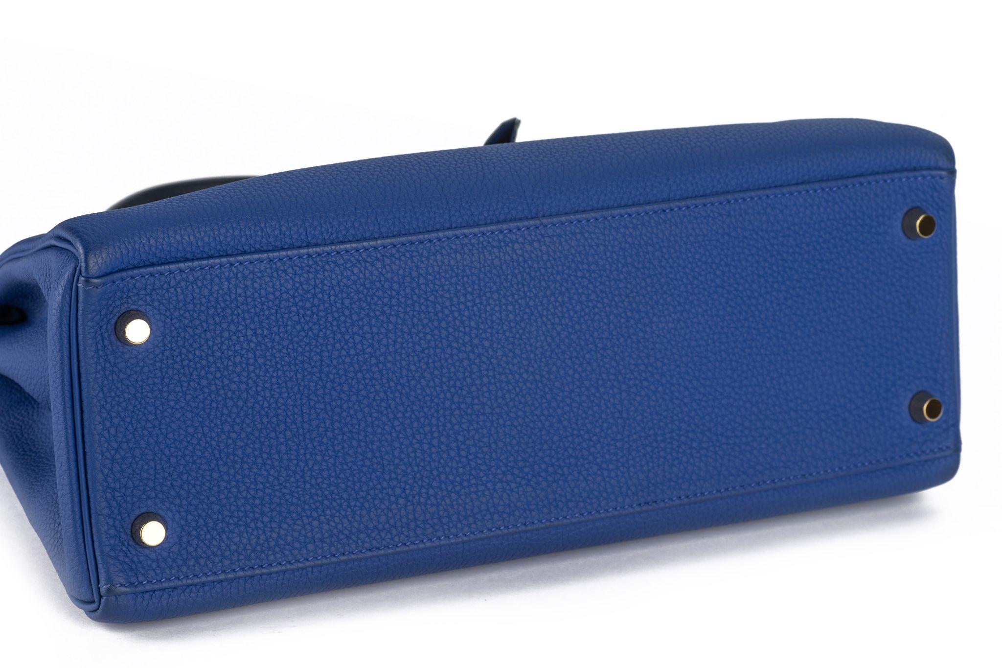 Hermès Kelly 32 Au Trot Electric Blue For Sale 3