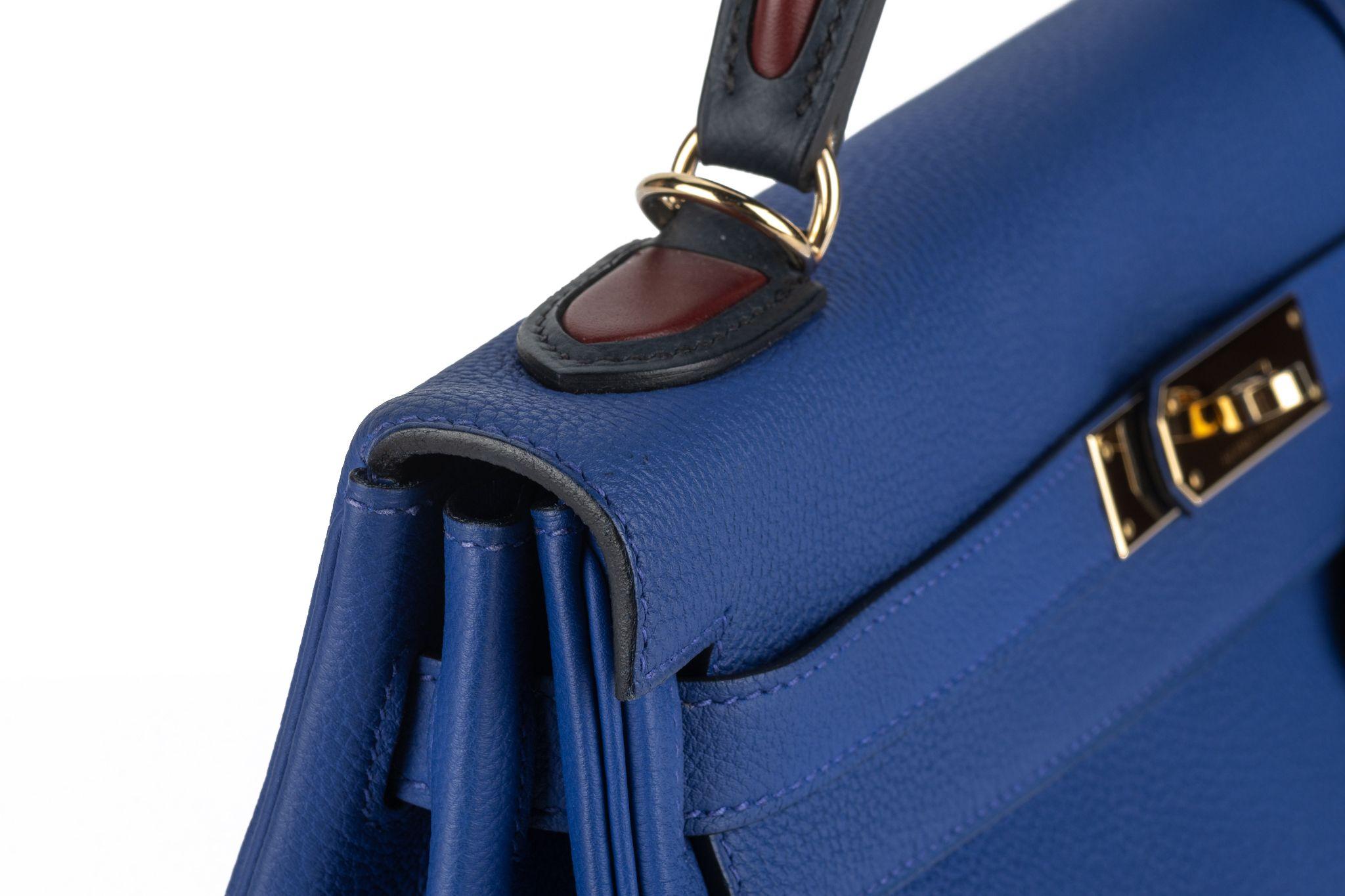 Hermès Kelly 32 Au Trot Electric Blue For Sale 5