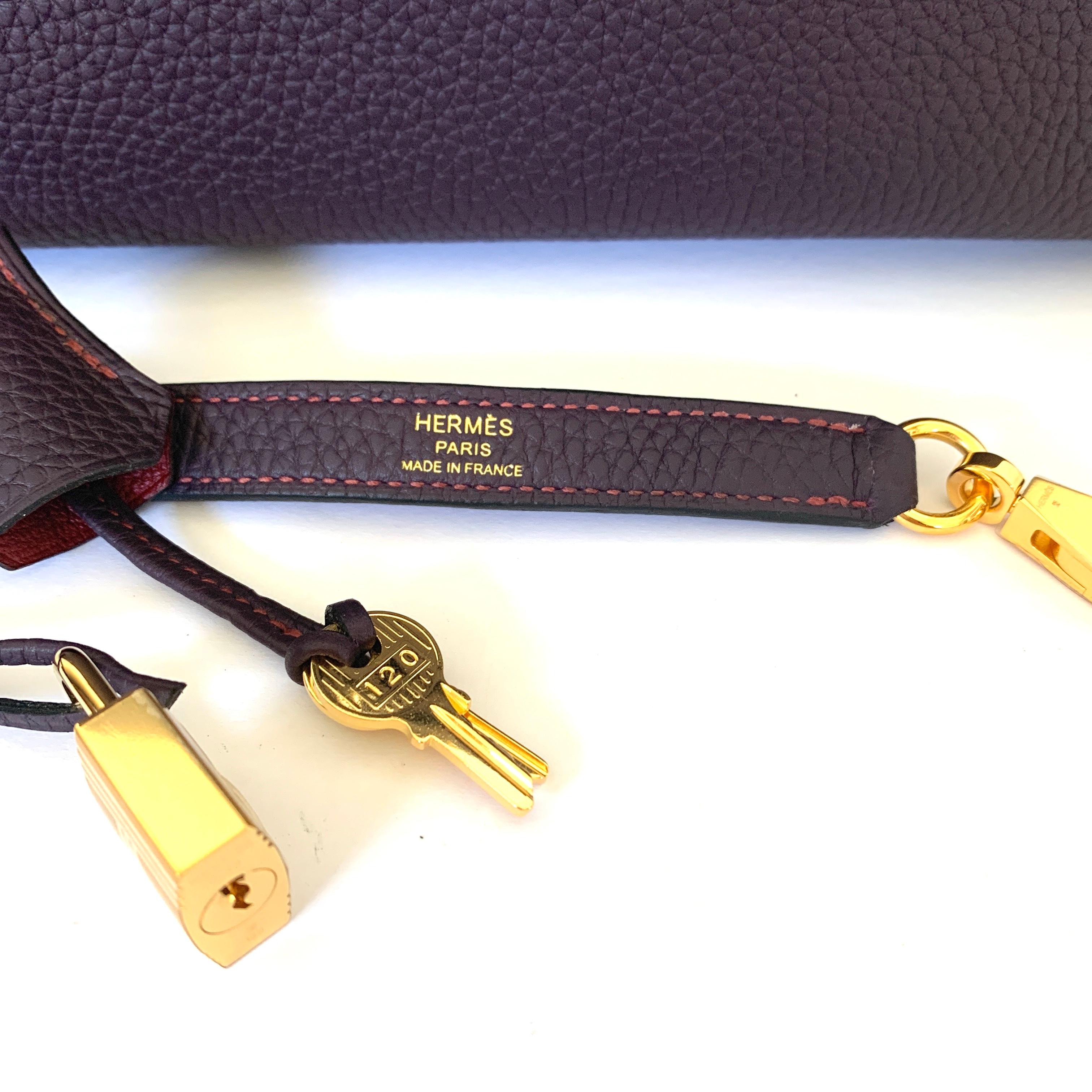 Women's or Men's Hermes Kelly 32 Bag HSS Special order Raisin Pink Stitching Gold Hardware