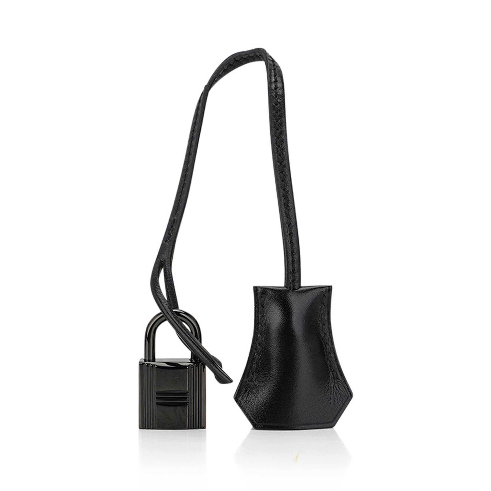 Hermes Kelly 32 Bag Limited Edition So Black Box Leather For Sale 1