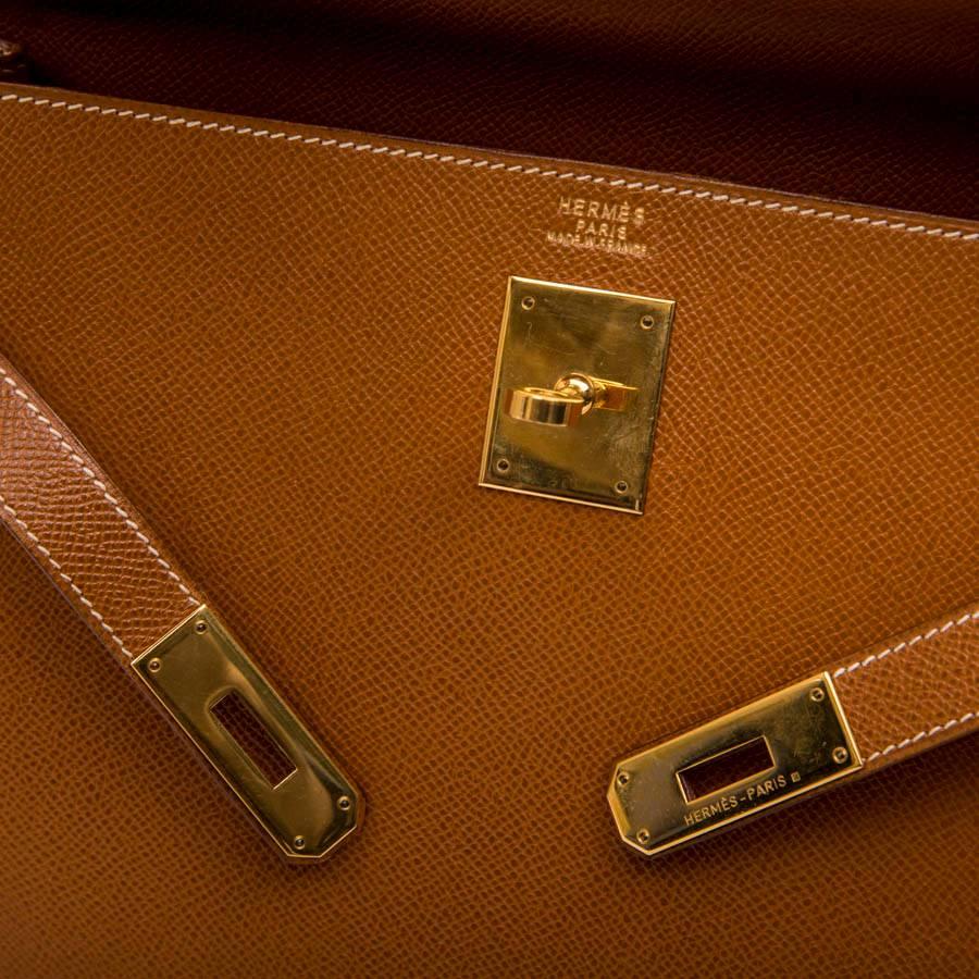 Hermes Gold Epsom Leather Sellier Kelly 32 Bag  2