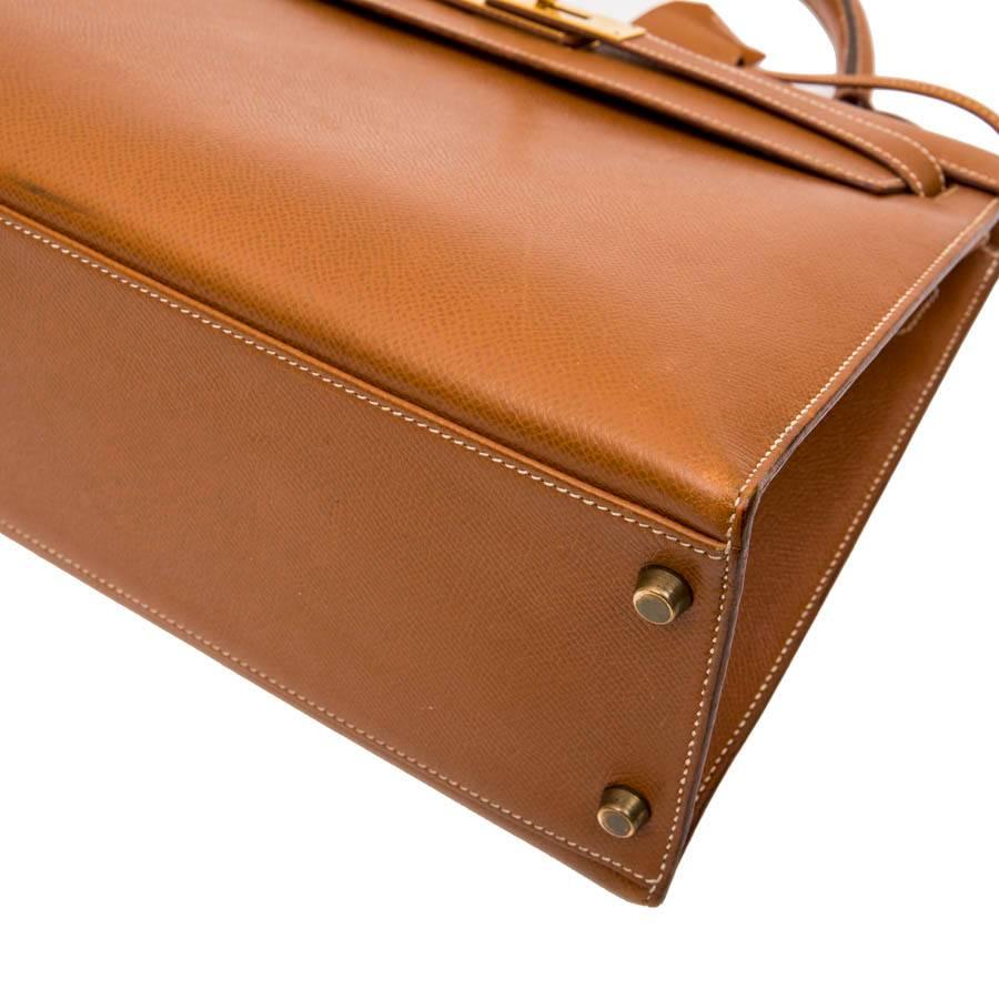 Hermes Gold Epsom Leather Sellier Kelly 32 Bag In Good Condition In Paris, FR