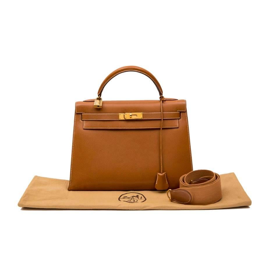 Women's Hermes Gold Epsom Leather Sellier Kelly 32 Bag 
