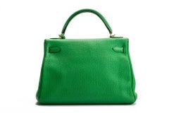 Hermes Kelly 32 Bamboo Clemence Gold Hardware Tasche
