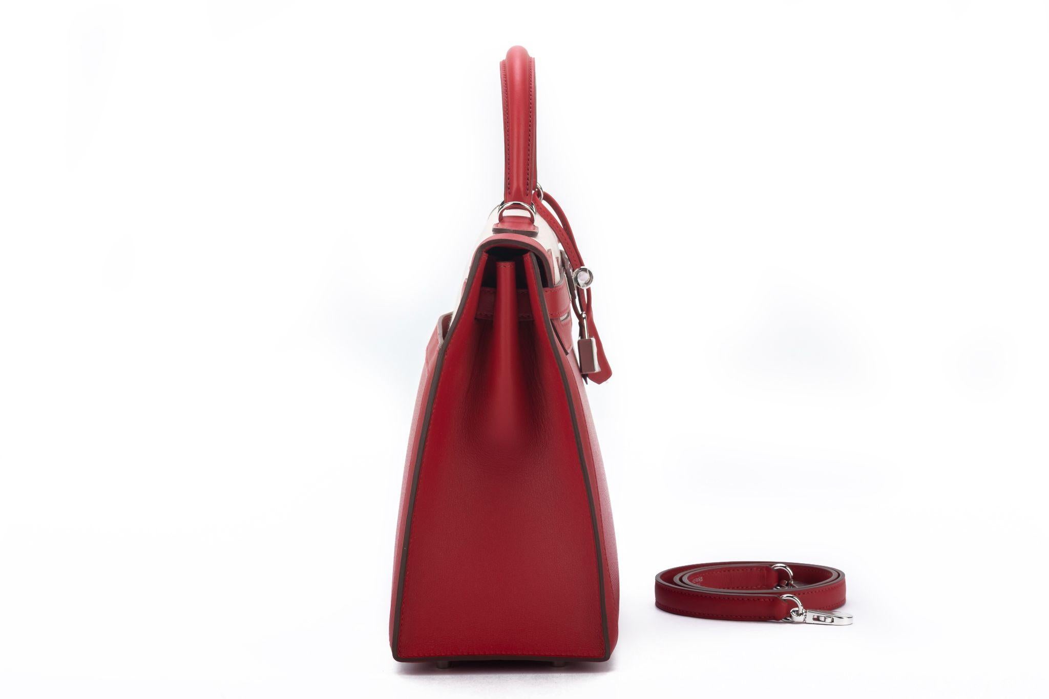 Hermès - Sac Kelly 32 Berlin Rouge Piment BNIB Neuf - En vente à West Hollywood, CA