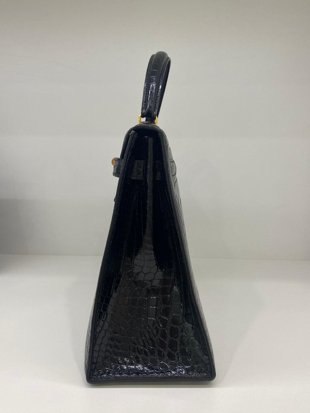 Hermes Kelly 32 Black Alligator GHW (1994) In Good Condition In Double Bay, AU