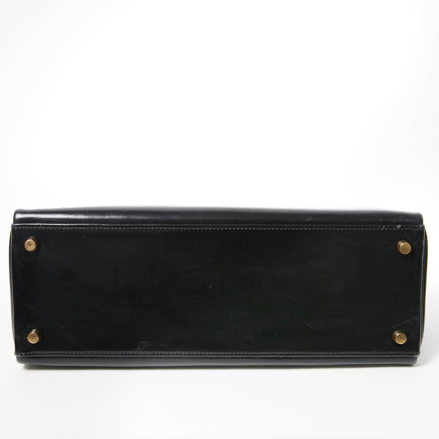 Women's HERMES Kelly 32 Black Box Calfskin Bag